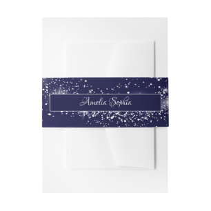 Navy Blue Glitzer Einladungsbanderole