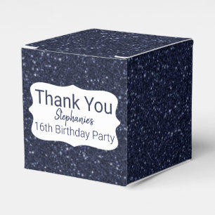 Navy Blue Glitzer Happy Birthday Geschenkschachtel