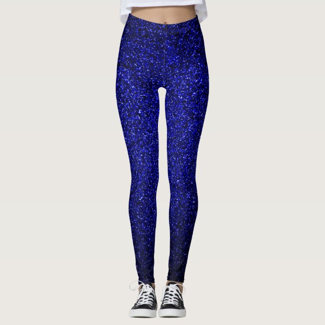 Navy Blue Glitzer Leggings (Vorderseite)