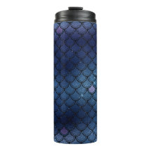 Navy Blue Glitzer Mermaid Scale-Muster