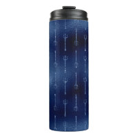 Navy Blue Glitzer Mermaid Trident Muster