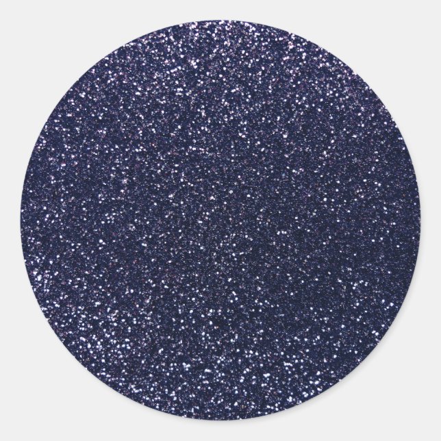 Navy Blue Glitzer Runder Aufkleber (Vorderseite)