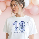 Navy Blue Glitzer Script Sweet 16 Birthday Tri-Blend Shirt<br><div class="desc">Feiern Sie ein besonderes Sweet 16 mit diesem eleganten Glitzer-Drehbuch Geburtstag dreiseitiges Shirt. Dieses Shirt mit einem feinen Glitzer "16" Design und einem anpassbaren Namen in einem stilvollen Skript ist die perfekte Mischung aus Chic und Komfort. Ideal für Geburtstagsfeiern oder als Sake, das weiche Tri-Mix-Gewebe sorgt für ein ebenso gemütliches...</div>