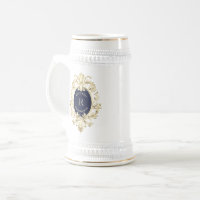 Navy Blue Gold Barock Trauzeuge