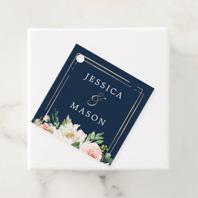 Navy Blue Gold Blush Vielen Dank für Ihre Unterstü Geschenkanhänger (Beispiel)