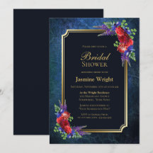 Navy Blue Gold Burgundy Rose Brautparty