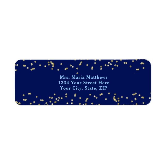 Navy Blue Gold Confetti Boy Baby Dusche (Vorne)