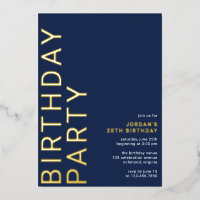 Navy Blue & Gold | Coole Moderne jeden Geburtstag