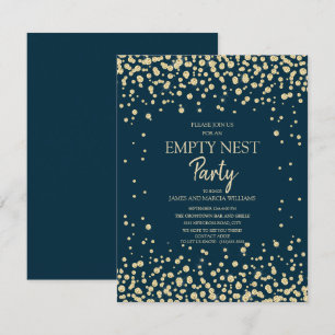 Navy Blue Gold Diamond Glitzer Empire Nest Party Karte