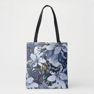 Navy Blue & Gold Elegante Moderne Wasserfarben
