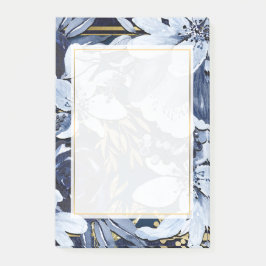 Navy Blue & Gold Elegante Moderne Wasserfarben Post-it Klebezettel