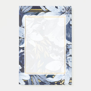 Navy Blue & Gold Elegante Moderne Wasserfarben Post-it Klebezettel