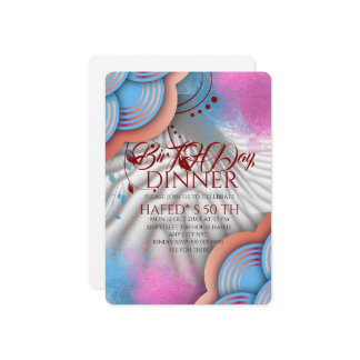 Navy Blue Gold FloraL Einladung Template Blue Bo