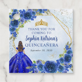 Navy Blue Gold Floral Prinzessin Tiara Vielen Dank Geschenkanhänger