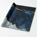 Navy Blue & Gold Foil Agate Marble Geschenkpapier<br><div class="desc">Navy Blue & Gold Foil Aquarell Marmor Agate Gilded Geode Design,  mit modernen und Script-Schriftart. Trendy und schicke Hochzeit oder Party Geschenkpapier! ~ Karo mein Shop zu sehen,  die gesamte Hochzeitssuite für dieses Design!</div>
