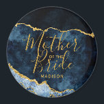 Navy Blue & Gold Foil Agate Mutter der Braut Magnet<br><div class="desc">Navy Blue & Gold Foil Aquarell Marmor Agate Gilded Geode Design,  mit modernen und Script-Schriftart. Trendy und schicke Hochzeitsmutter des Brautmagneten! ~ Karo mein Shop zu sehen,  die gesamte Hochzeitssuite für dieses Design!</div>