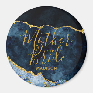 Navy Blue & Gold Foil Agate Mutter der Braut Magnet