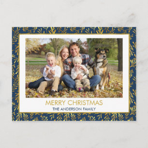 Navy Blue - Gold Foil Frohe Weihnachten Foto
