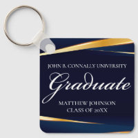 Navy Blue Gold Geometric Formal Abschluss Custom
