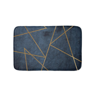 Navy Blue Gold Geometric Stylish Chic Badematte
