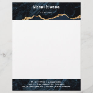Navy Blue Gold Gerahmt Ihre Personalisierten Lette Briefbogen