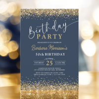 Navy Blue Gold Glitzer im Alter von 50 Jahren