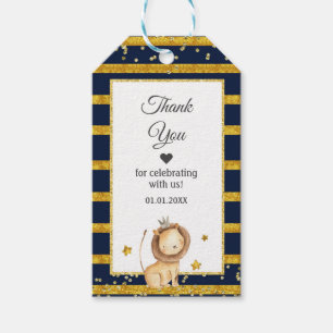 Navy Blue Gold Glitzer Lion Danke, dass Sie Card T Geschenkanhänger