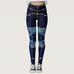 Navy Blue Gold Glitzer Marmorgemone Leggings<br><div class="desc">Leggings mit Agate Navy Blue Gold Edelstein Marble Geode Glitzer Sparkle Personalisiert Geburtstag - Geburtstag oder Hochzeitsgeschenk / Beißig - oder Add Your Letter / Name - Text - Make Your Special Gift - Neu formatieren und verschieben oder entfernen und hinzufügen / Elemente mit Anpassungstool. Design von MIGNED. Bitte schauen...</div>