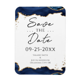 Navy Blue Gold Glitzer Save the Date Hochzeit Magnet