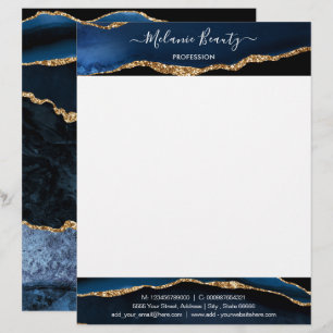 Navy Blue Gold Letterhead Personalisiert Ihr Desig Briefbogen