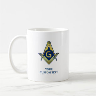 Navy Blue Gold Masonic Tasse   Freemason Zuhause G