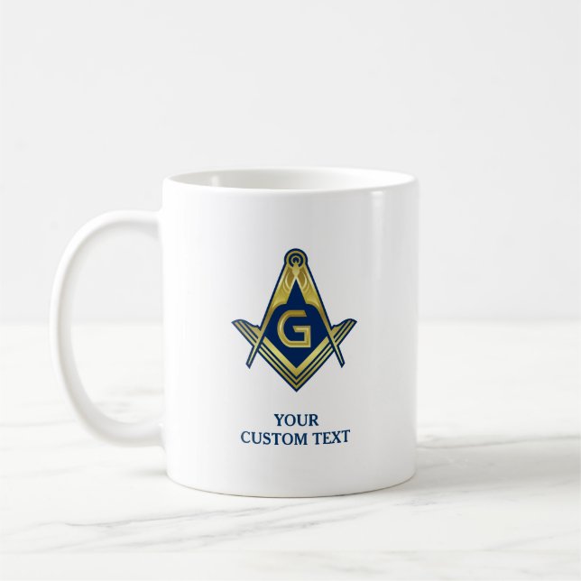 Navy Blue Gold Masonic Tasse | Freemason Zuhause G (Links)