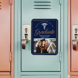 Navy Blue Gold Medical School Foto Abschluss Magnet