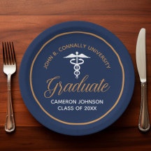 Navy Blue Gold Medical School Graduation Party
