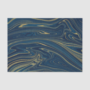 Navy Blue & Gold Modern Glam Marmor Elegant Seidenpapier