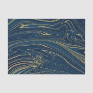 Navy Blue & Gold Moderne Glam Marmor Elegant Seidenpapier