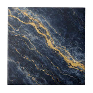 Navy Blue & Gold Natural Marble – Luxury Fliese