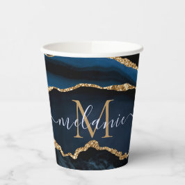 Navy Blue Gold Paper Cups benutzerdefinierten Buch Pappbecher