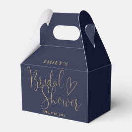 Navy Blue-Gold-Script-Brautparty Geschenkschachtel