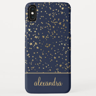Navy Blue - Gold Stars Celestial Monogram Case-Mate iPhone Hülle