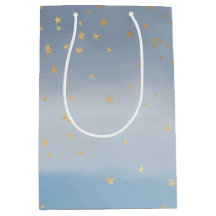 Navy Blue Gold Stars Sky Watercolor