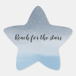Navy Blue Gold Stars Sky Watercolor Stern-Aufkleber