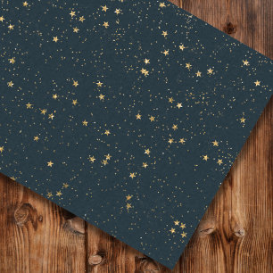 Navy Blue & Gold Stars   Weihnachten Seidenpapier