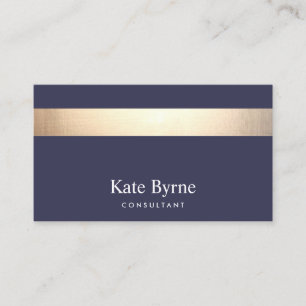 Navy Blue - Gold Stripe Moderne, stilvoll Visitenkarte