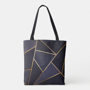 Navy Blue Gold Triangle Geometric Elegany Class