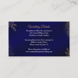 Navy Blue Gold Wedding Details Enclosure Card Begleitkarte