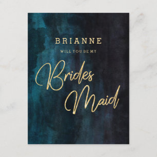 Navy Blue & Gold werden Sie meine Bridesmaid sein Einladung