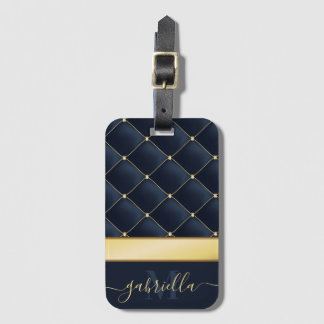 Navy Blue Golden Gepäckanhänger