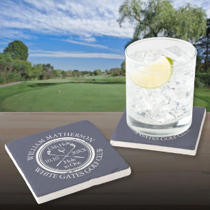 Navy Blue Golf Hole in einem Personalisierten Steinuntersetzer