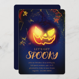Navy Blue Gradient Navy Blue Spookween Halloween Einladung